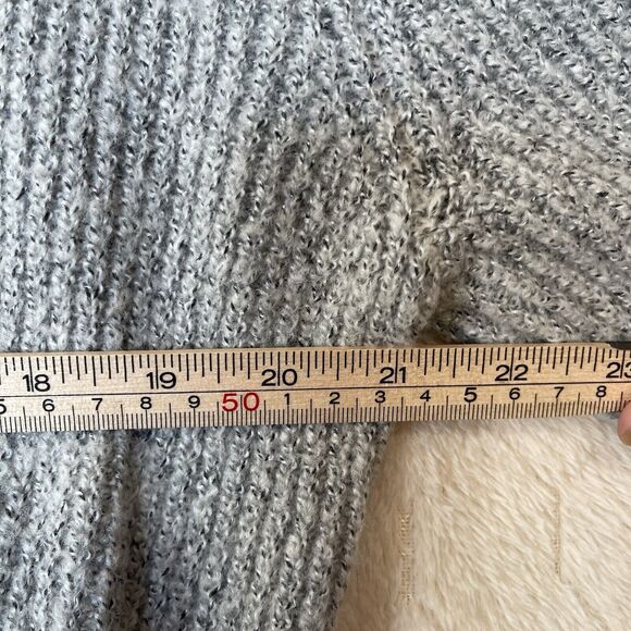 Hinge Open Front Mid Length Bell Sleeve Gray Cardigan Sz XS Front Hidden Pockets - Picture 4 of 10